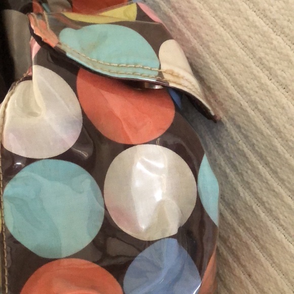 Multi colored easy wipe pokadot kalencom diaper bag - Picture 4 of 17